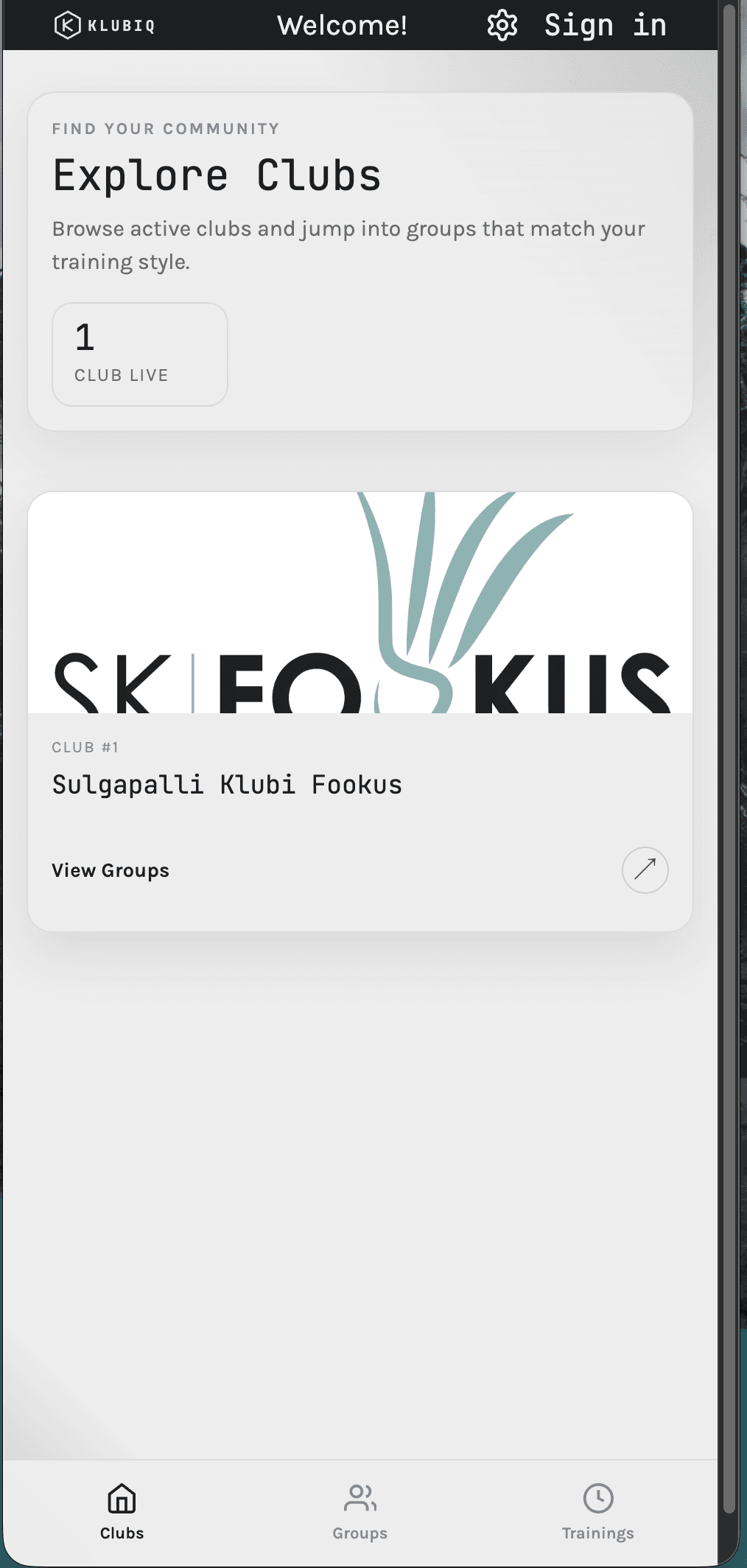 Klubiq screenshot 1